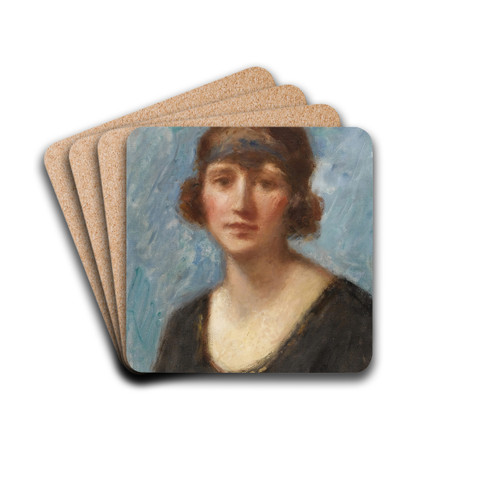 Portrait Of A Lady by Georges d'Espagnat Drink Coasters - set of 4