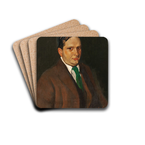 The Green Tie (Portrait of Edward H. Smith) by George Luks Drink Coasters - set of 4