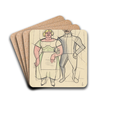 Ohne Titel (Frau und Mann ) by Karl Wiener Drink Coasters - set of 4