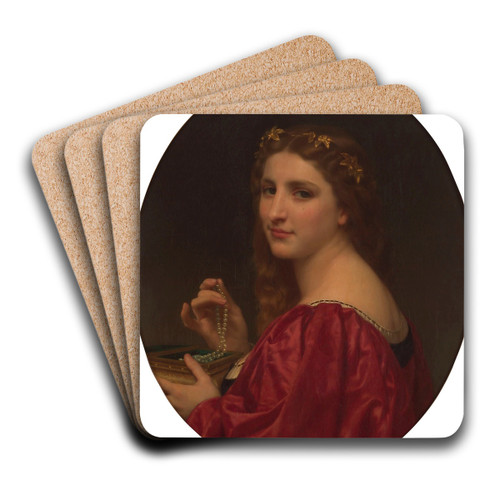 Marguerite by William Bouguereau Art Drink Coaster set