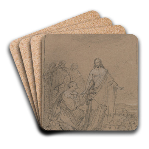 Christ and Saint Peter by Nicaise De Keyser Art Drink Coaster set Christ and Saint Peter by Nicaise De Keyser Art Drink Coaster set