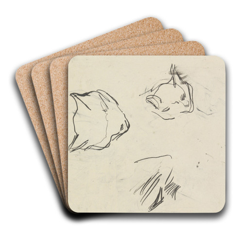 Schetsen van een kat by Jan Veth Art Drink Coaster set