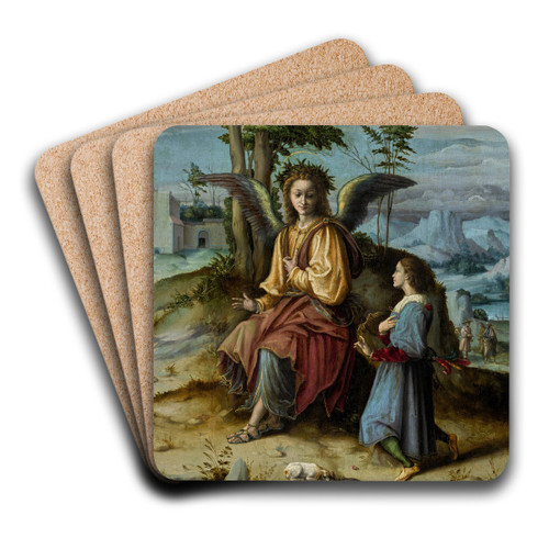 Tobias and the Angel by Bacchiacca Art Drink Coaster set
