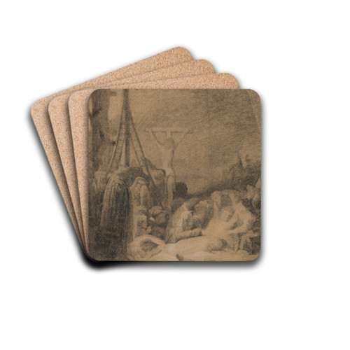 Study of the Crucifixion by Benjamin Robert Haydon Drink Coasters - set of 4