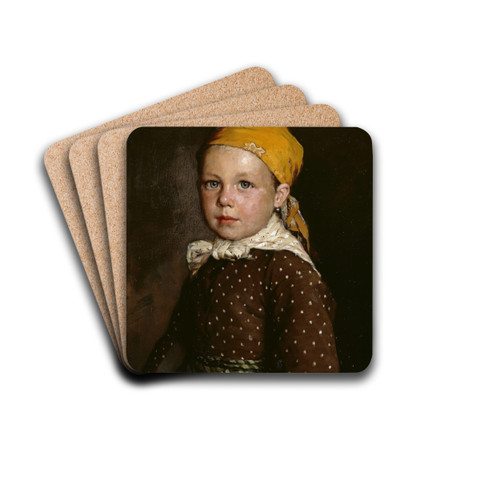 Portrait of a little girl by Jahn Ekenaes Drink Coasters - set of 4