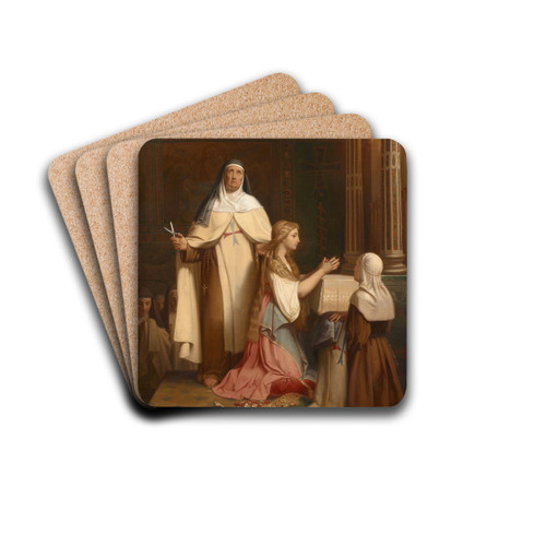 Une prise de voile by Adolphe Roger Drink Coasters - set of 4 Une prise de voile by Adolphe Roger Drink Coasters - set of 4