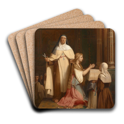 Une prise de voile by Adolphe Roger Art Drink Coaster set Une prise de voile by Adolphe Roger Art Drink Coaster set