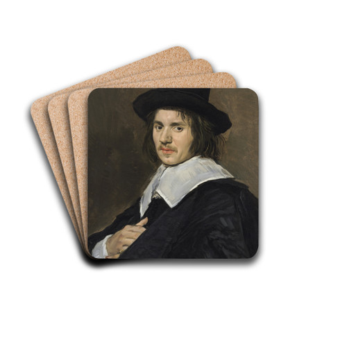 Portrait of a Man by Frans Hals Drink Coasters - set of 4
