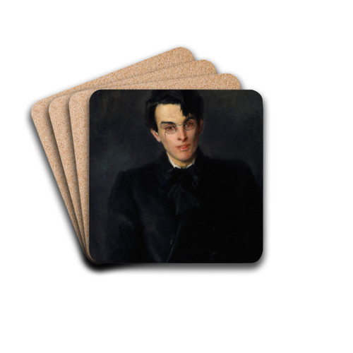 Portrait of William Butler Yeats (1865-1939), Poet by John Butler Yeats Drink Coasters - set of 4