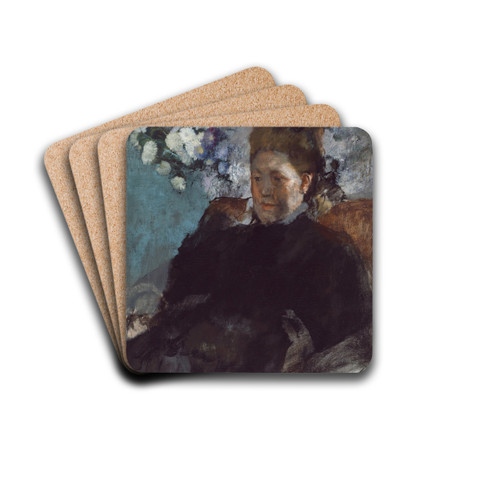 Portrait of a Woman by Edgar Degas Drink Coasters - set of 4
