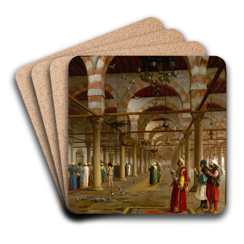 Prayer in the Mosque by Jean-Lon Grme Art Drink Coaster set Prayer in the Mosque by Jean-Lon Grme Art Drink Coaster set