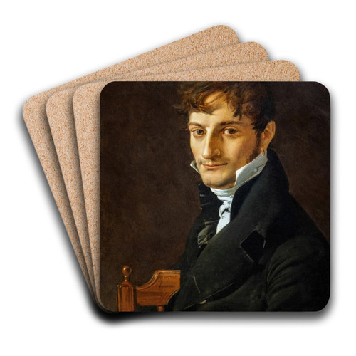 Portrait de Belvze-Foulon by Jean Auguste Dominique Ingres Art Drink Coaster set