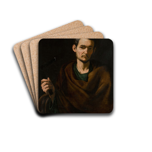 Saint Matthew by Studio of Jusepe de Ribera Drink Coasters - set of 4