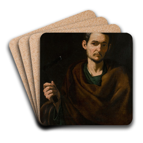 Saint Matthew by Studio of Jusepe de Ribera Art Drink Coaster set