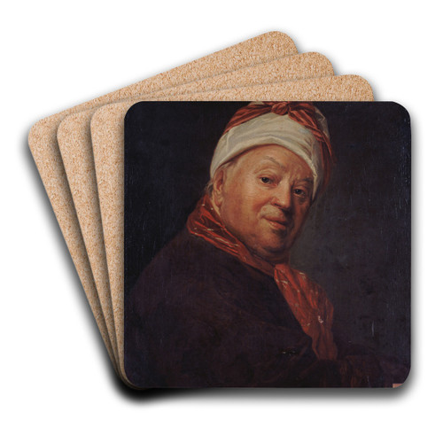 Portrait du peintre tienne Jeaurat (1699-1789) by tienne Aubry Art Drink Coaster set