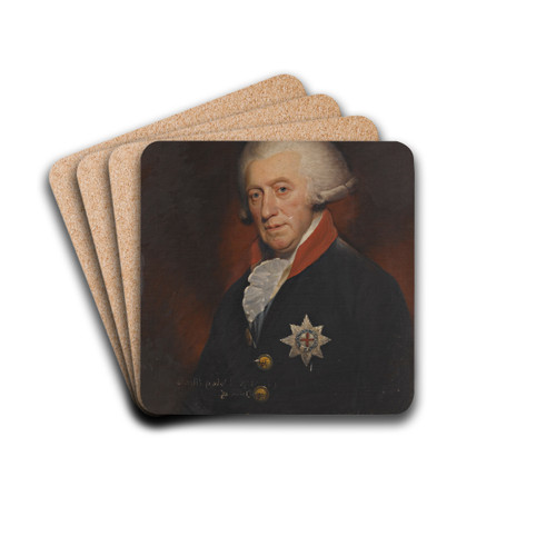 Portrait of George, 4th Earl of Cardigan, Later 1st Duke of Montagu (1712-1790) by Sir William Beechey Drink Coasters - set of 4 Portrait of George, 4th Earl of Cardigan, Later 1st Duke of Montagu (1712-1790) by Sir William Beechey Drink Coasters - set of 4