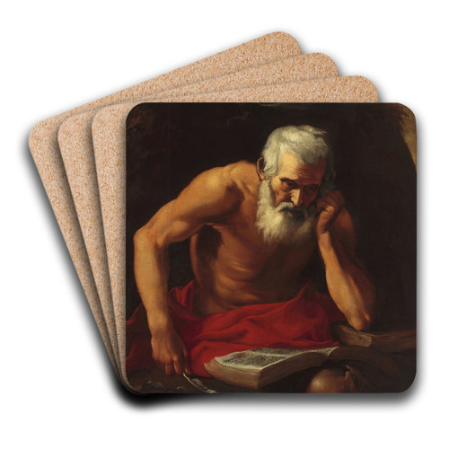 St. Jerome by Lionello Spada Art Drink Coaster set