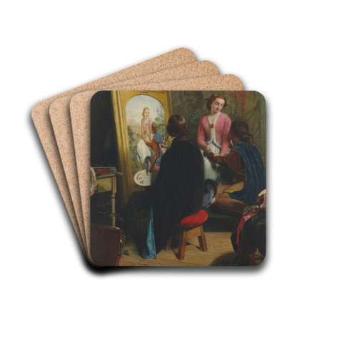 The Two Extremes - the Pre-Raphaelite by Henry Nelson O'Neil Drink Coasters - set of 4