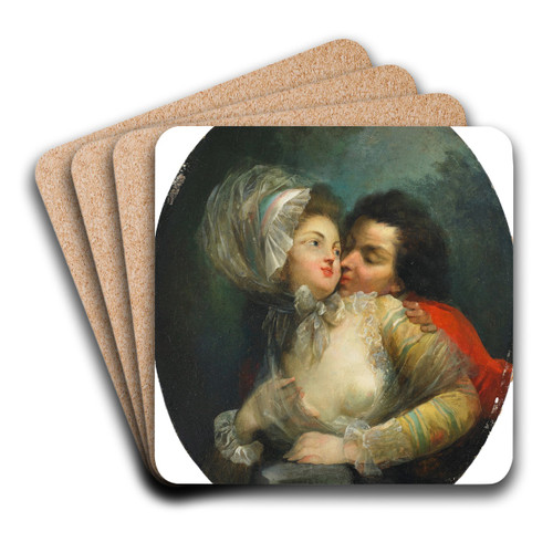 Couples Embracing by Jean-Frdric Schall Art Drink Coaster set
