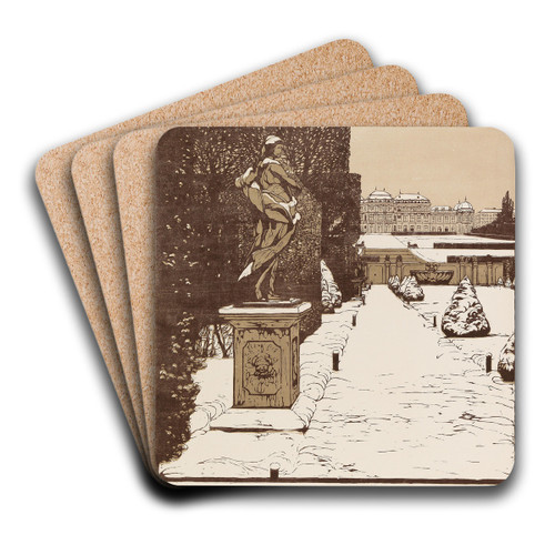 Belvederegarten im Winter by Carl Moll Art Drink Coaster set