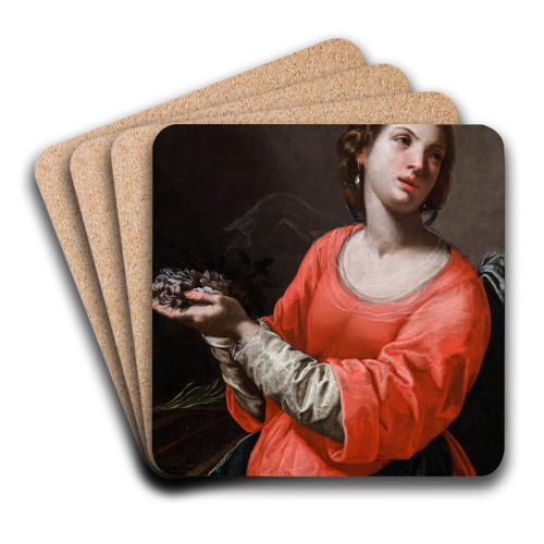 Saint Cecilia by Artemisia Gentileschi Art Drink Coaster set
