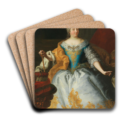 Portrait Of The Empress Maria Theresia, Queen Of Hungary And Bohemia, With The Bohemian And The Archducal Crown by Martin van Meytens Art Drink Coaster set