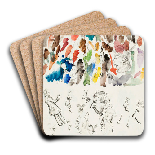 Caricatures by Albert Edelfelt Art Drink Coaster set