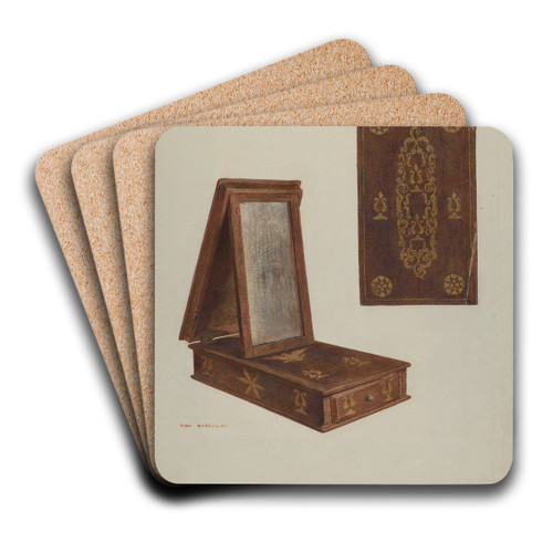 Pa. German Toilet Box by Carl Strehlau Art Drink Coaster set