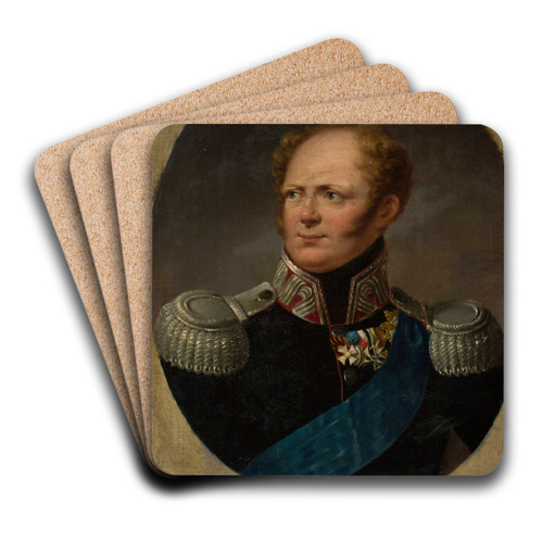 Portrait of Tsar Alexander I by Aleksander Ludwik Molinari Art Drink Coaster set Portrait of Tsar Alexander I by Aleksander Ludwik Molinari Art Drink Coaster set