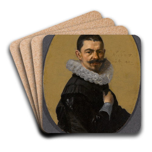 Portrait of a Man by Willem Cornelisz Duyster Art Drink Coaster set Portrait of a Man by Willem Cornelisz Duyster Art Drink Coaster set