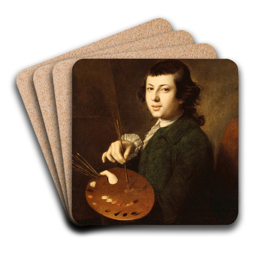 Portrait Of An Artist by Henry Benbridge Art Drink Coaster set