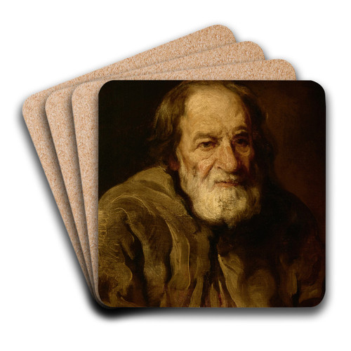 Study of an Old Peasant by Piotr Michaowski Art Drink Coaster set