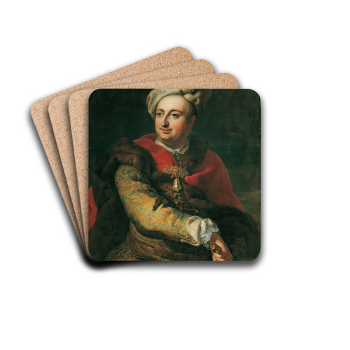 Bildnis eines Mannes in ungarischer Tracht (Imre Graf Tklyi) by Martin van Meytens Drink Coasters - set of 4