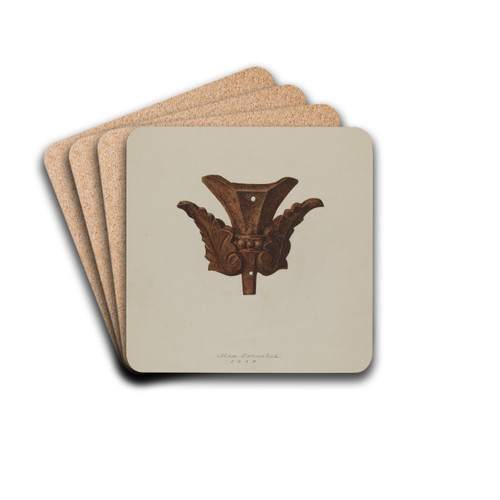 Ornamental Iron Leaf by Max Fernekes Drink Coasters - set of 4 Ornamental Iron Leaf by Max Fernekes Drink Coasters - set of 4