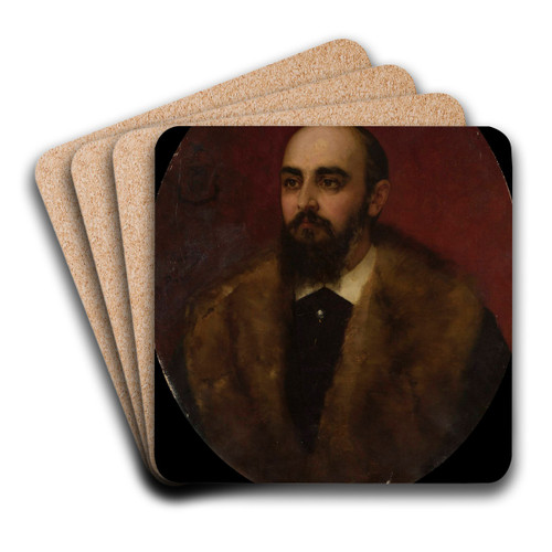 Portrait of a man -Ludwik Krasiski by Pantaleon Szyndler Art Drink Coaster set Portrait of a man -Ludwik Krasiski by Pantaleon Szyndler Art Drink Coaster set