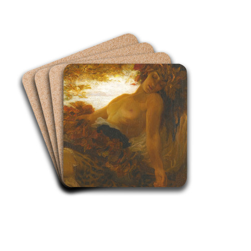 Autumn by Herbert James Draper Drink Coasters - set of 4 Autumn by Herbert James Draper Drink Coasters - set of 4