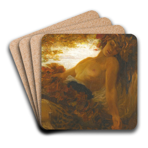 Autumn by Herbert James Draper Art Drink Coaster set Autumn by Herbert James Draper Art Drink Coaster set