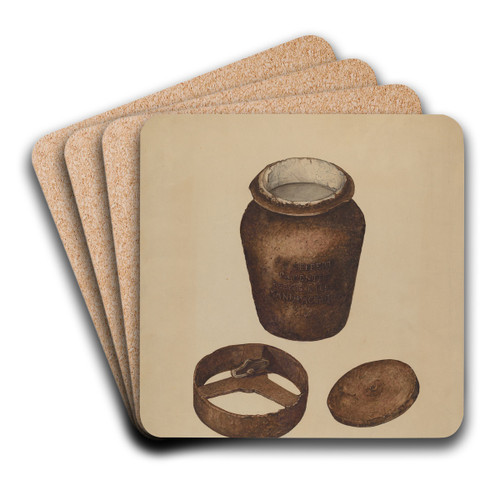 Cast Iron Fruit Jar by Doris Hollingsworth Art Drink Coaster set