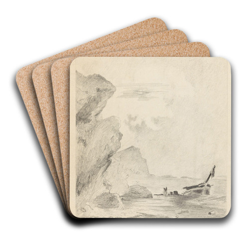Shipwreck by Gustav Wentzel Art Drink Coaster set