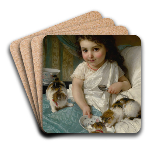 The Morning Meal by mile Munier Art Drink Coaster set