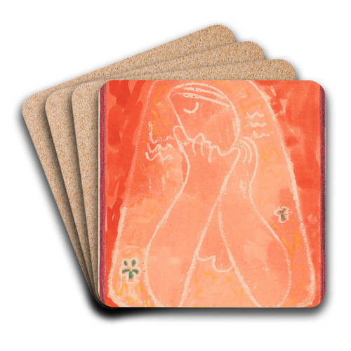 Thoughtful by Mikul Galanda Art Drink Coaster set Thoughtful by Mikul Galanda Art Drink Coaster set