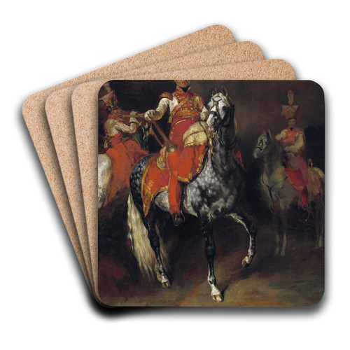 Mounted Trumpeters of Napoleon's Imperial Guard by Thodore Gricault Art Drink Coaster set