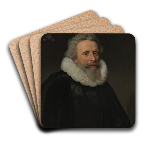 Jacob van Dalen (15701644), Called Vallensis by Michiel Jansz. Van Mierevelt Art Drink Coaster set