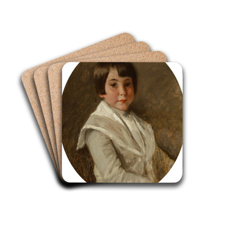 Portrait of Roland Dana Chase by William Merritt Chase Drink Coasters - set of 4 Portrait of Roland Dana Chase by William Merritt Chase Drink Coasters - set of 4