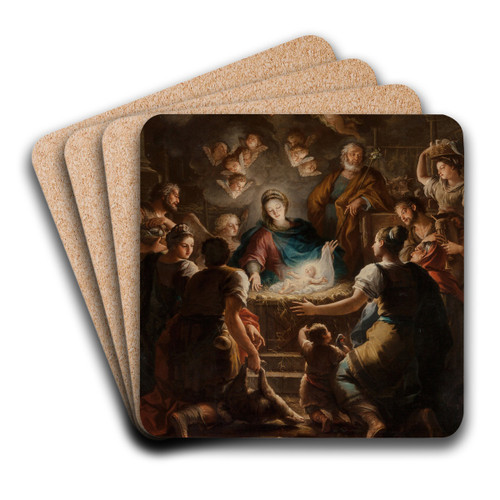 The Adoration of the Shepherds by Circle of Paolo de' Matteis Art Drink Coaster set