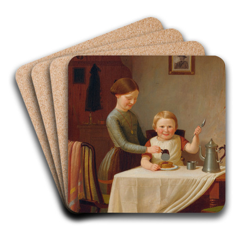 A Good Breakfast by James Goodwyn Clonney Art Drink Coaster set