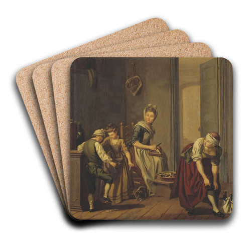 Women in a Kitchen by Pehr Hillestrm Art Drink Coaster set