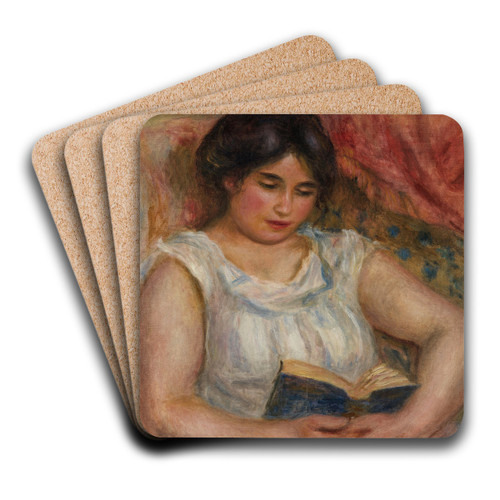 Gabrielle reading by Pierre-Auguste Renoir Art Drink Coaster set Gabrielle reading by Pierre-Auguste Renoir Art Drink Coaster set