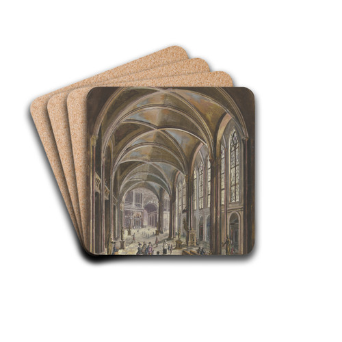 Blick In Ein Kircheninneres Mit Gotischen Fenstern Und Barockausstattung by Christian Stcklin Drink Coasters - set of 4 Blick In Ein Kircheninneres Mit Gotischen Fenstern Und Barockausstattung by Christian Stcklin Drink Coasters - set of 4