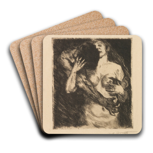 Umarmung by Lovis Corinth Art Drink Coaster set